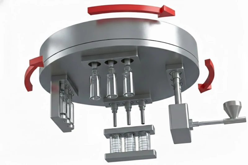 Four-station blow molding machine demonstration