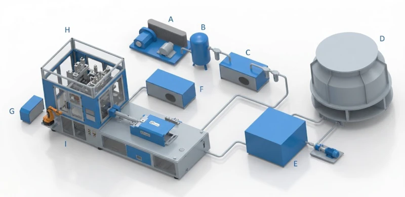 Injection Stretch Blow Molding Machine Plant Layout Diagram