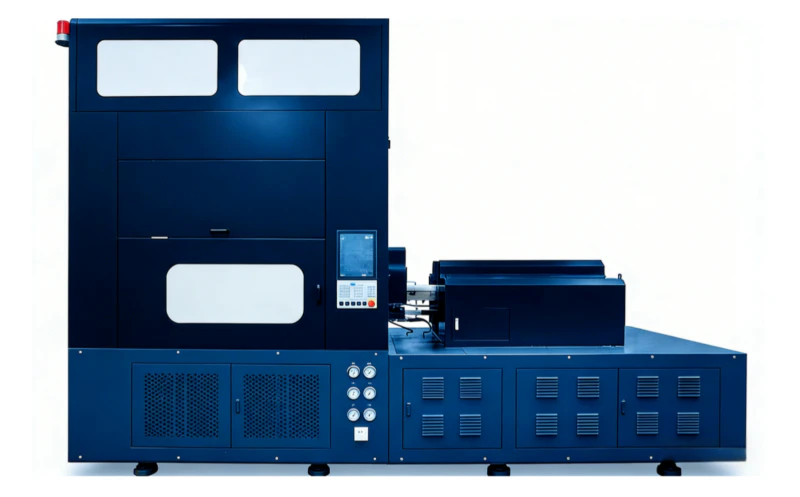 Front exterior view of the upgraded heavy-duty Y250-V4-B blow molding machine