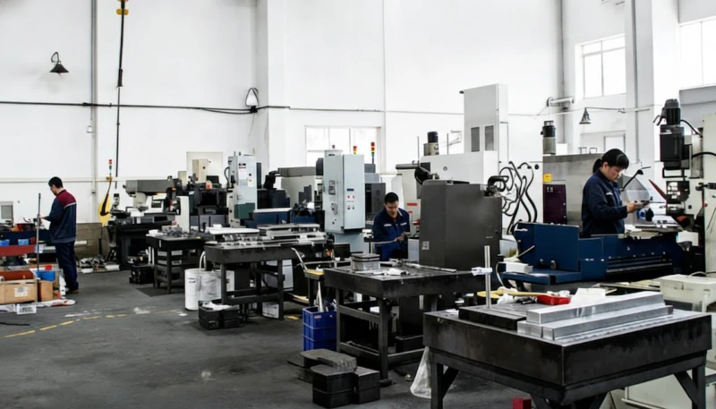 Quality inspection workshop — blow molding machine component verification