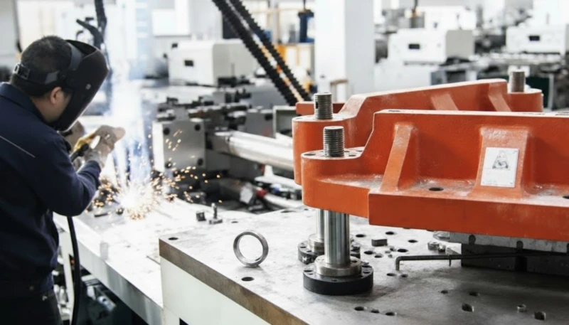 ISBM machine mechanical assembly and electrical integration area