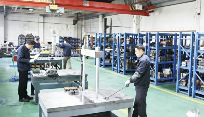 Blow molding machine trial run and pre-shipment testing station