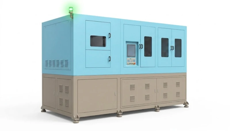 Side profile view of the machine