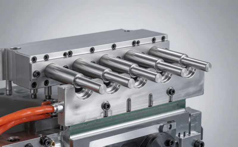 ZQ135 injection blow molding mould tooling – maximum-format core pin array, injection cavity block and blow cavity assembly for 1350KN peak-tonnage IBM machine with 1300x500mm platen